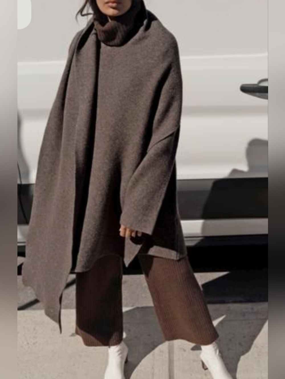 Oak And Fort Scarf Sweater Coat In Oatmeal Color